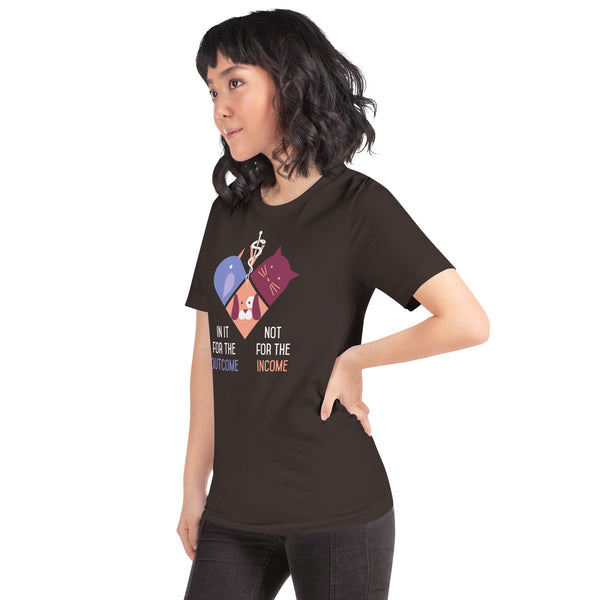 In it for the outcome, not for the income Unisex T-shirt Bella + Canvas 3001-Unisex T-Shirt | Bella + Canvas 3001-I love Veterinary