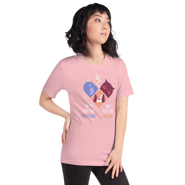 In it for the outcome, not for the income Unisex T-shirt Bella + Canvas 3001-Unisex T-Shirt | Bella + Canvas 3001-I love Veterinary