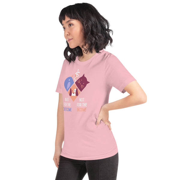 In it for the outcome, not for the income Unisex T-shirt Bella + Canvas 3001-Unisex T-Shirt | Bella + Canvas 3001-I love Veterinary