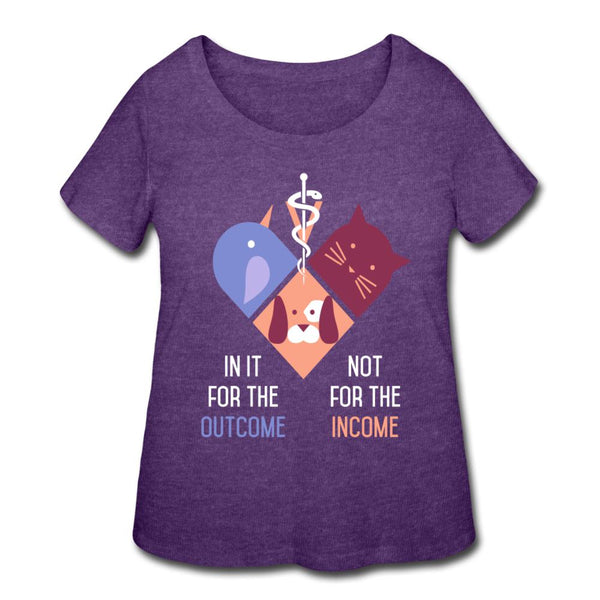 In it for the outcome, not for the income Women's Curvy T-shirt-Women’s Curvy T-Shirt | LAT 3804-I love Veterinary