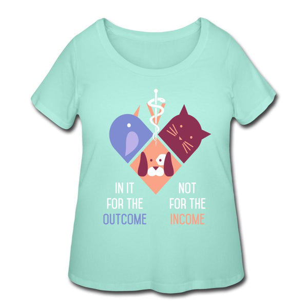 In it for the outcome, not for the income Women's Curvy T-shirt-Women’s Curvy T-Shirt | LAT 3804-I love Veterinary