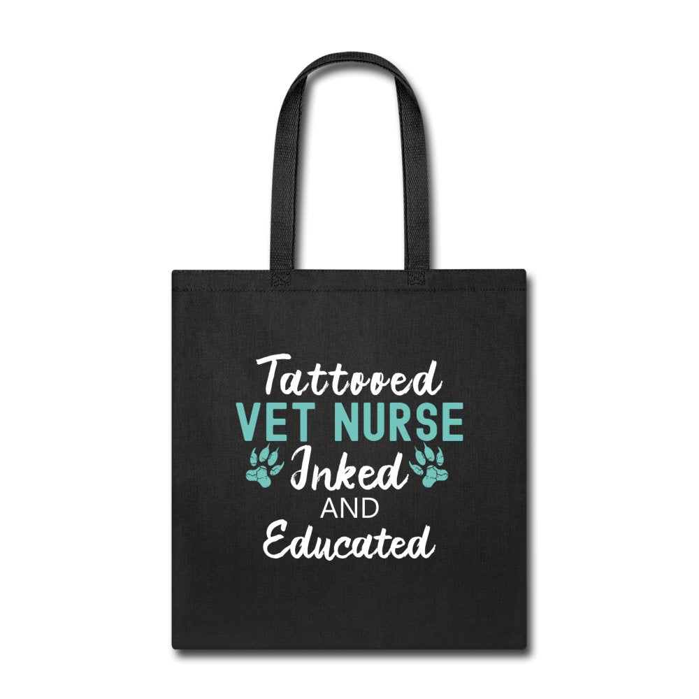Inked and Educated Vet Nurse Tote Bag-Tote Bag | Q-Tees Q800-I love Veterinary