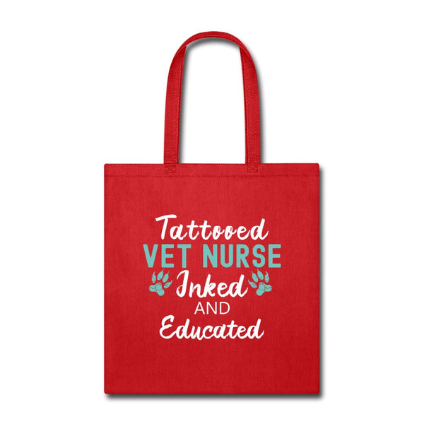 Inked and Educated Vet Nurse Tote Bag-Tote Bag | Q-Tees Q800-I love Veterinary