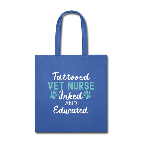 Inked and Educated Vet Nurse Tote Bag-Tote Bag | Q-Tees Q800-I love Veterinary