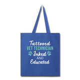 Inked and Educated Vet Technician Tote Bag-Tote Bag | Q-Tees Q800-I love Veterinary