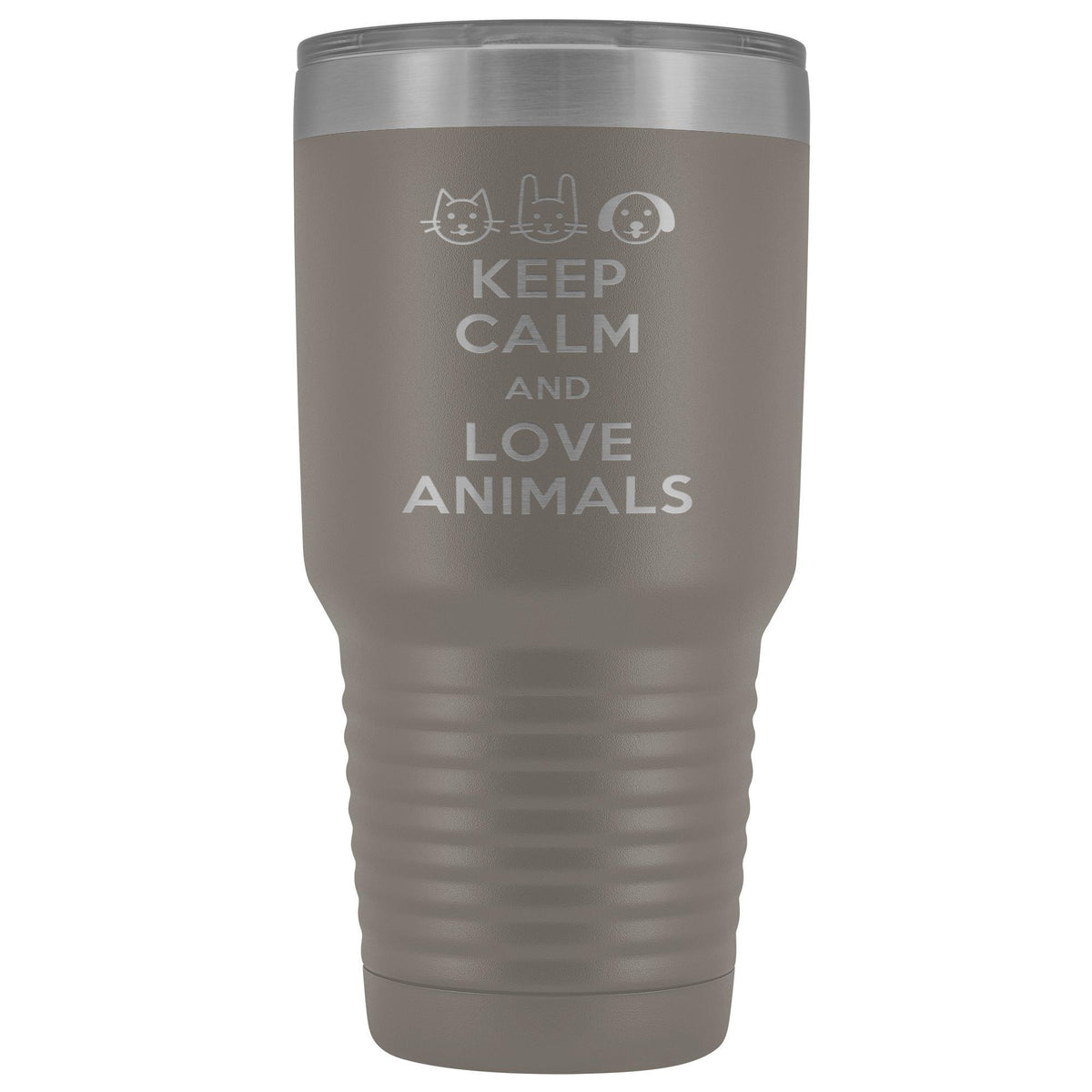 Keep calm and love animals 30oz Vacuum Tumbler-Tumblers-I love Veterinary