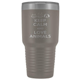 Keep calm and love animals 30oz Vacuum Tumbler-Tumblers-I love Veterinary