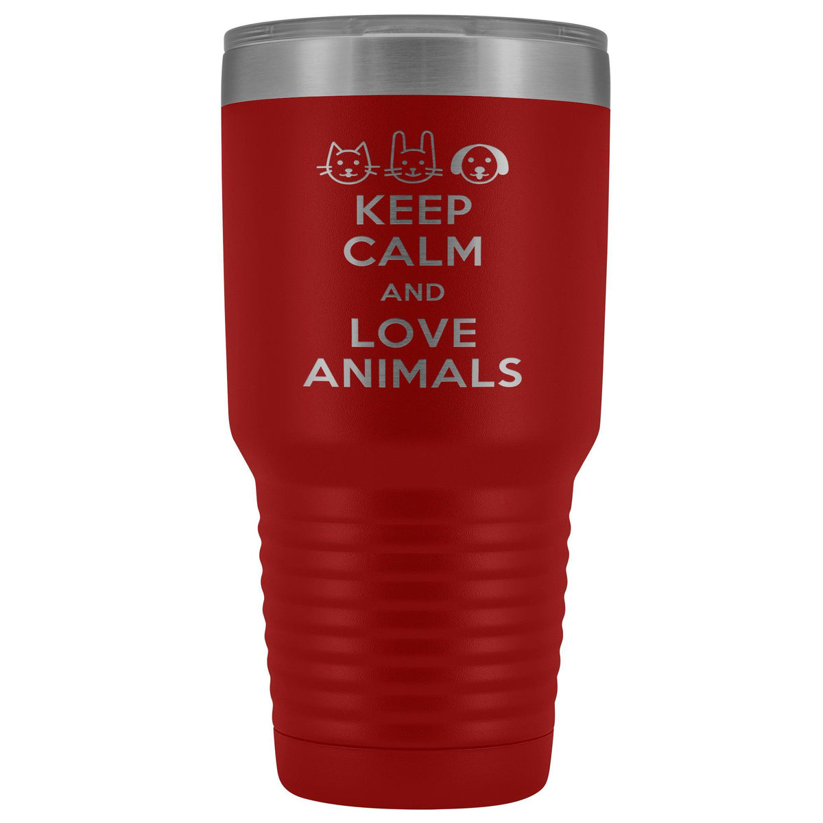 Keep calm and love animals 30oz Vacuum Tumbler-Tumblers-I love Veterinary