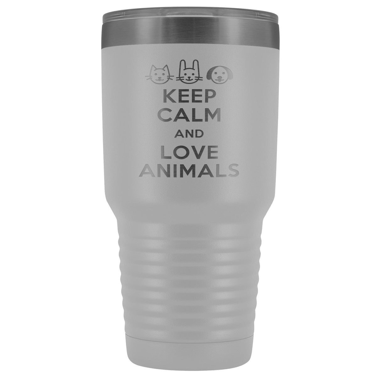 Keep calm and love animals 30oz Vacuum Tumbler-Tumblers-I love Veterinary