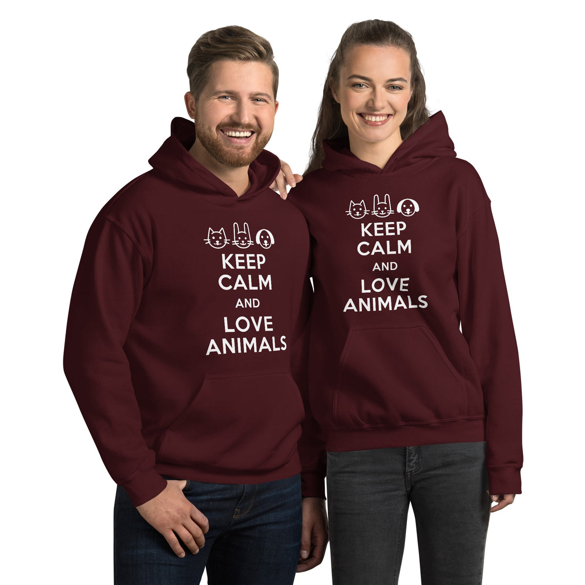 Keep calm and love animals Unisex Hoodie-Unisex Hoodie | Gildan 18500-I love Veterinary