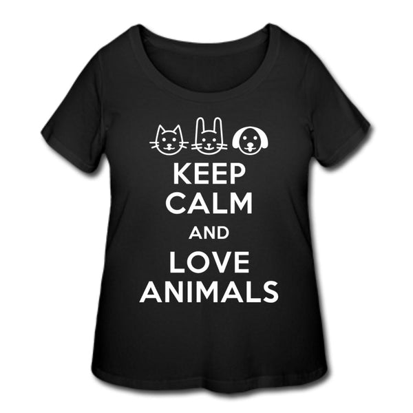 Keep calm and love animals Women's Curvy T-shirt-Women’s Curvy T-Shirt | LAT 3804-I love Veterinary