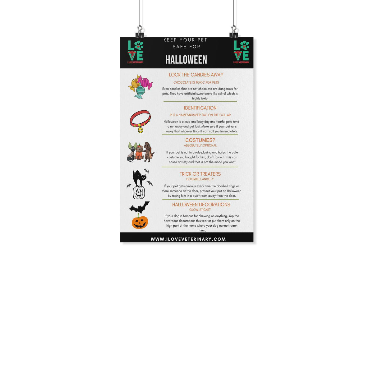Keep your pet safe for Halloween Poster-Posters-I love Veterinary
