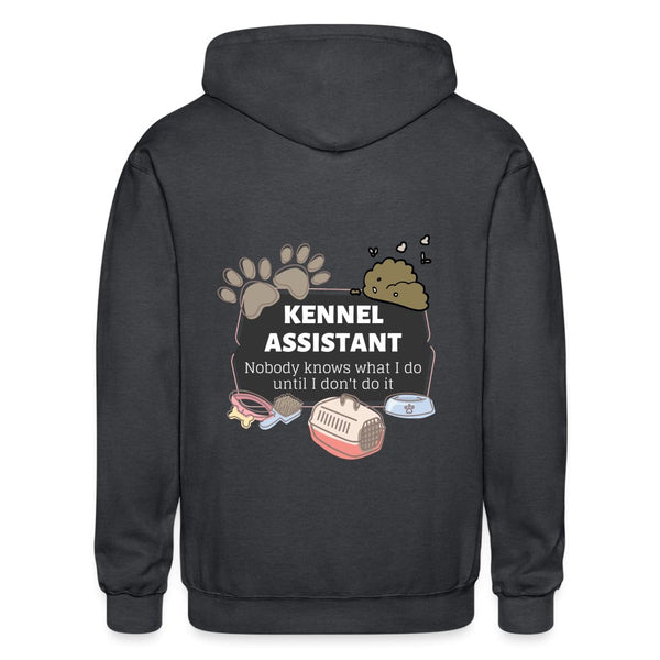 Kennel Assistant, nobody knows what I do until I don't do it Zip Hoodie Gildan Heavy Blend Adult Zip Hoodie-Heavy Blend Adult Zip Hoodie | Gildan G18600-I love Veterinary