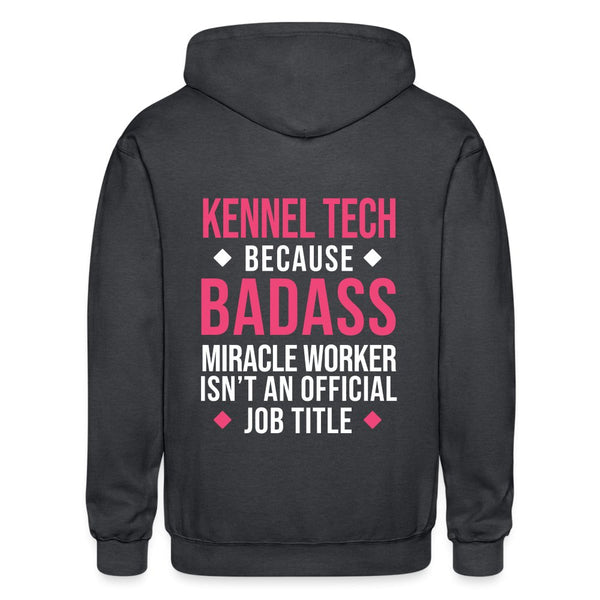 Kennel Tech, because badass miracle worker isn't an official job title Zip Hoodie Gildan Heavy Blend Adult Zip Hoodie-Heavy Blend Adult Zip Hoodie | Gildan G18600-I love Veterinary