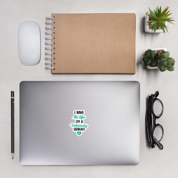 No Life Vet Students Bubble-free stickers