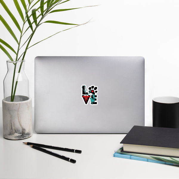 LOVE Dog and Cat Bubble-free stickers