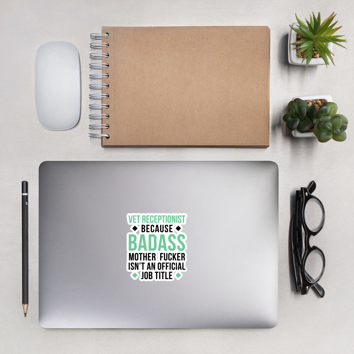 Badass Vet Receptionist Bubble-free stickers