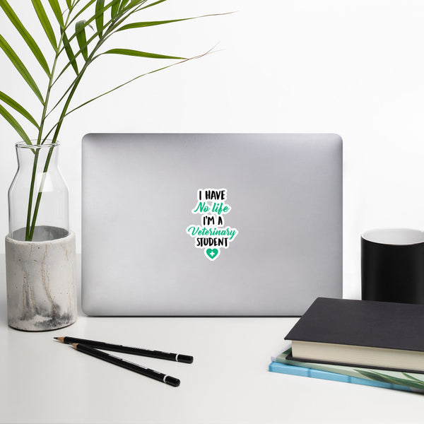 No Life Vet Students Bubble-free stickers