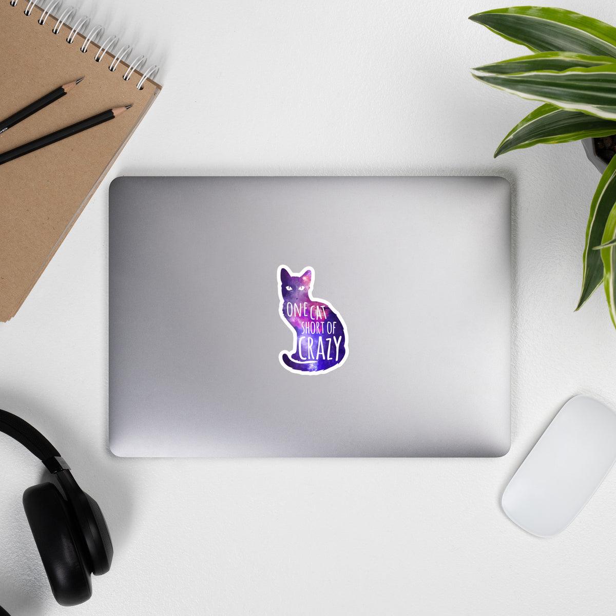 One Cat Short of Crazy Bubble-free stickers
