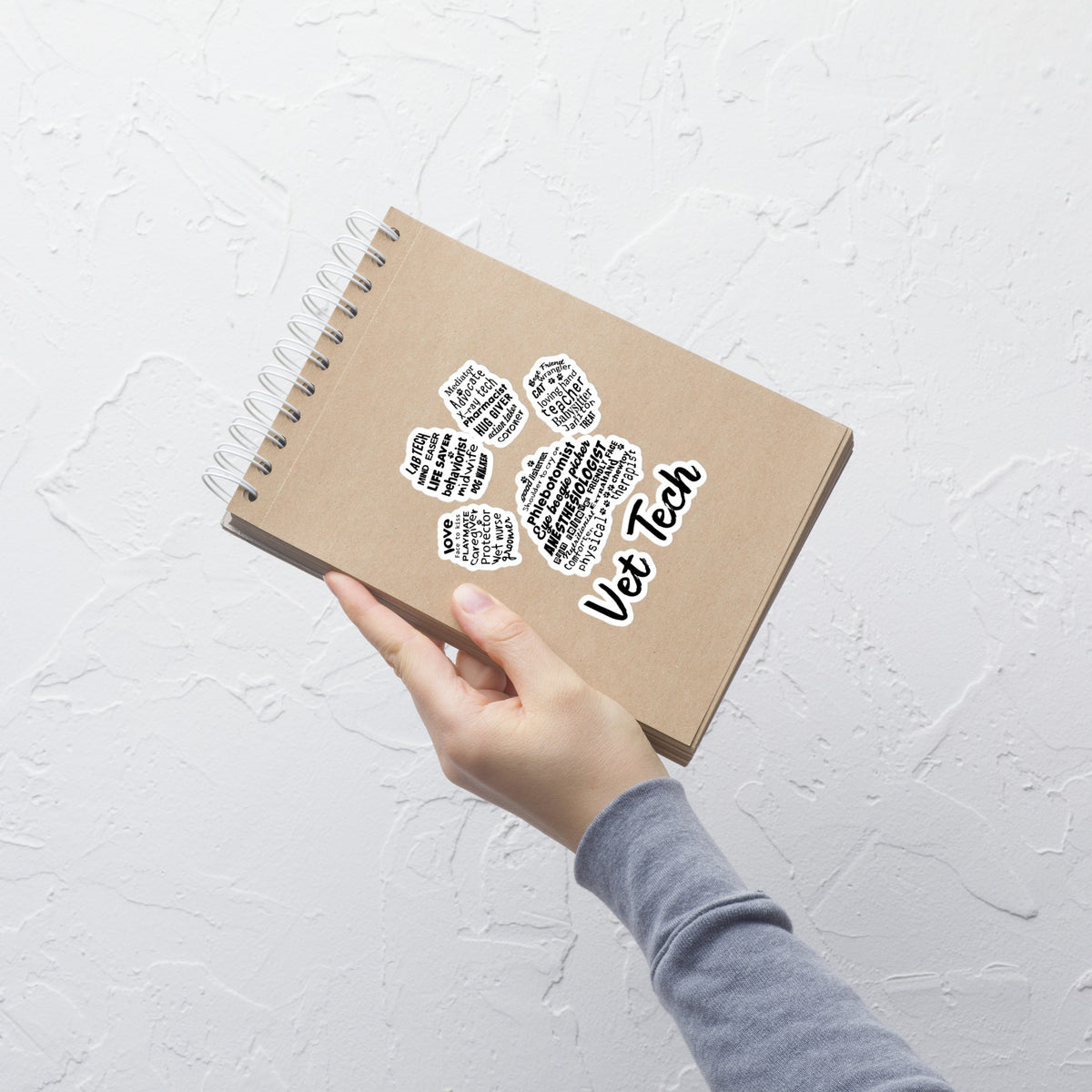 Vet Tech Paw Print Bubble-free stickers