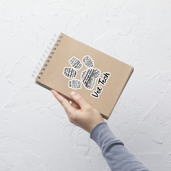 Vet Tech Paw Print Bubble-free stickers