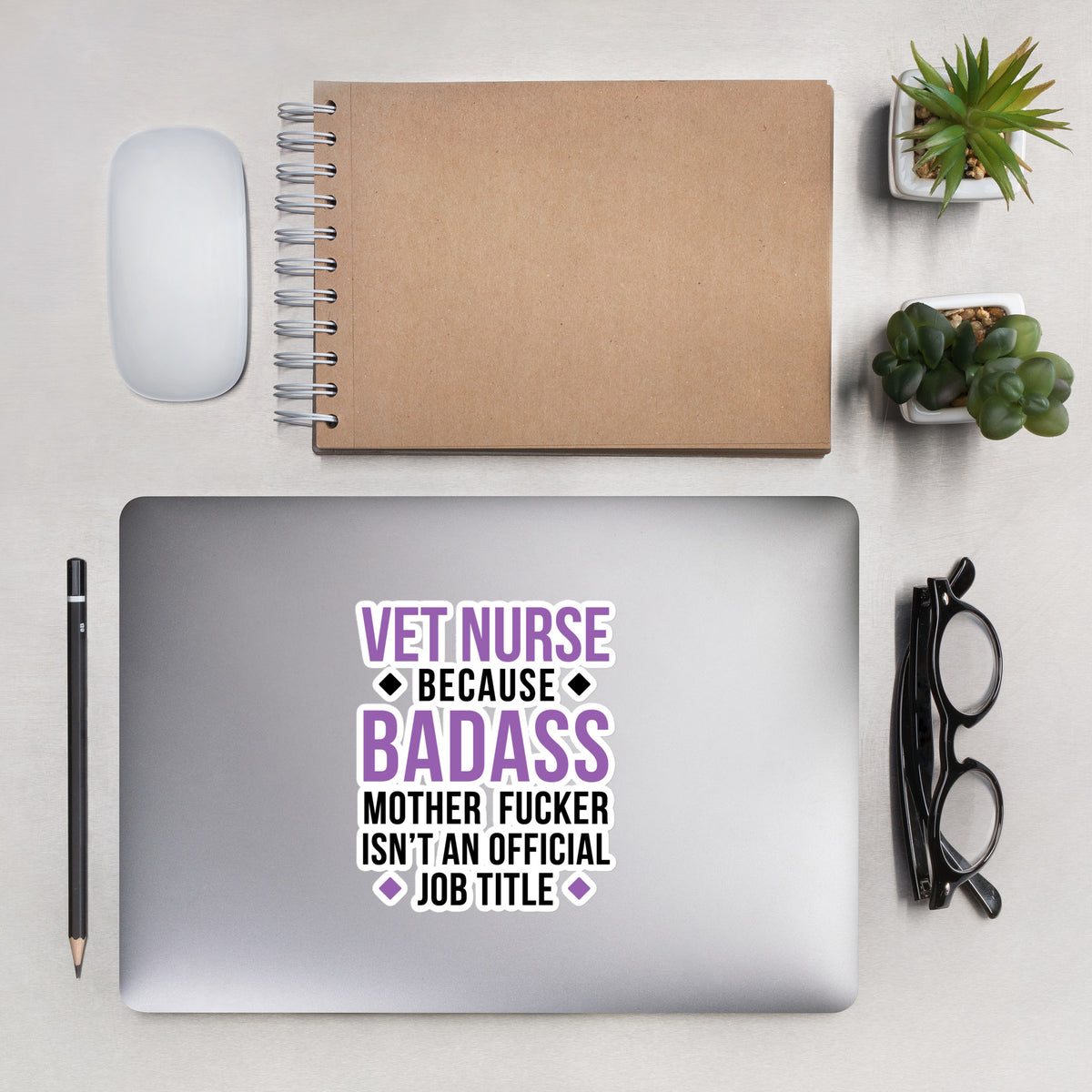 Badass Vet Nurse Bubble-free stickers