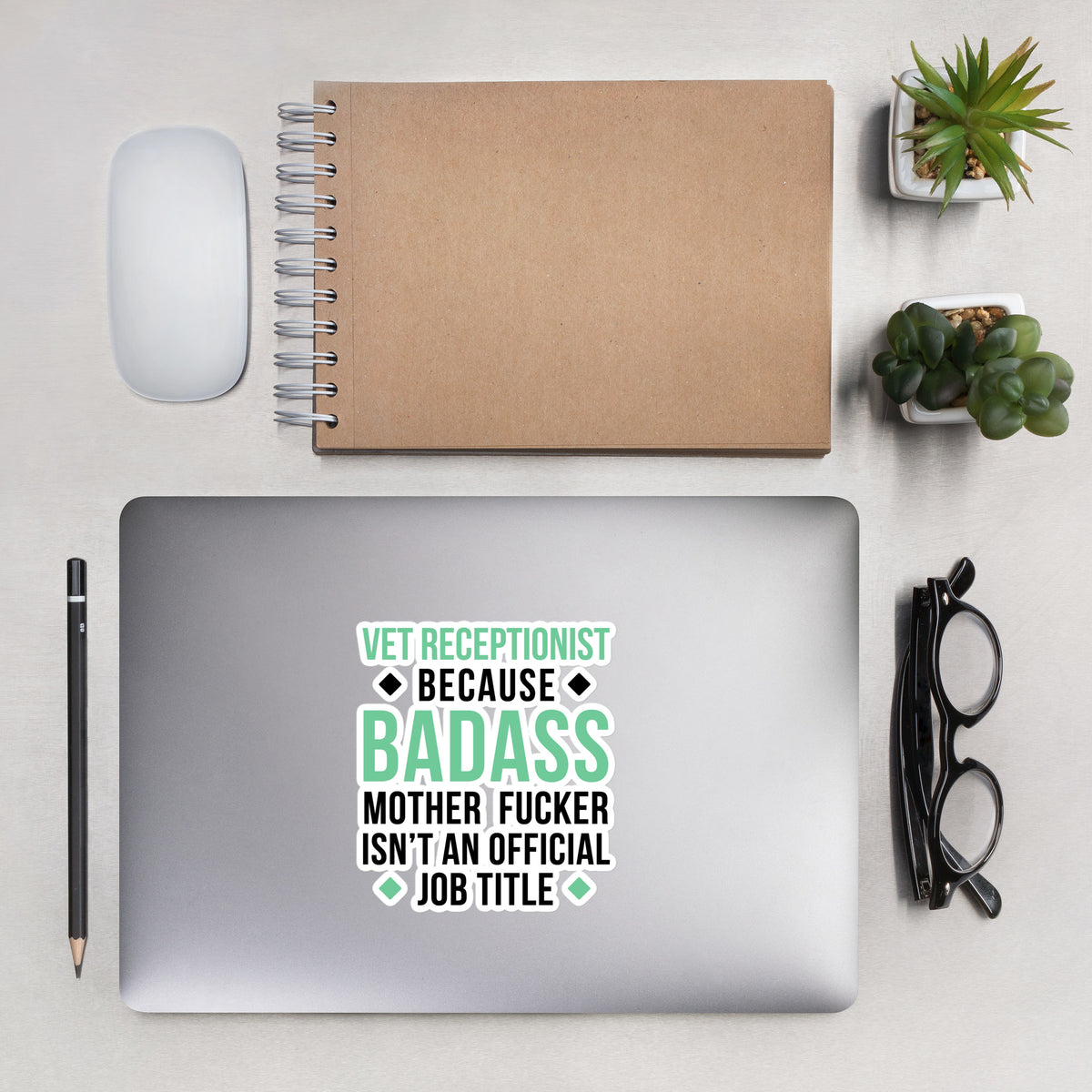Badass Vet Receptionist Bubble-free stickers