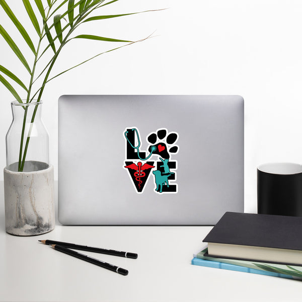 LOVE Dog and Cat Bubble-free stickers