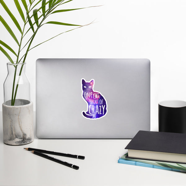 One Cat Short of Crazy Bubble-free stickers