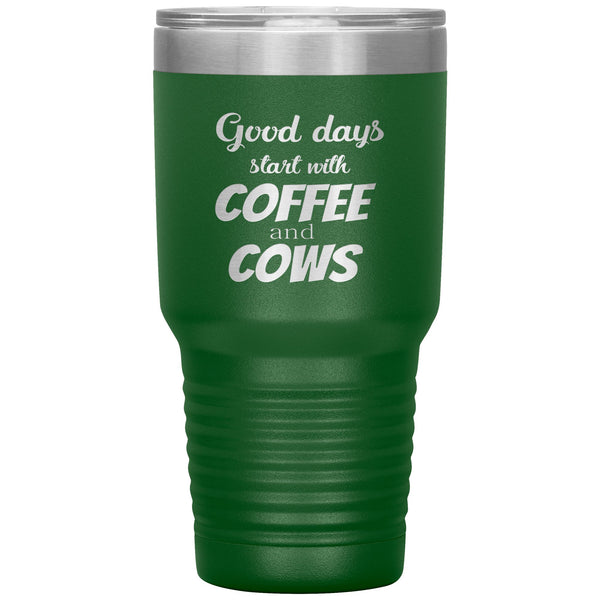 Large Animal Vet - Coffee and cows 30oz Vacuum Tumbler-Tumblers-I love Veterinary