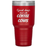 Large Animal Vet - Coffee and cows 30oz Vacuum Tumbler-Tumblers-I love Veterinary