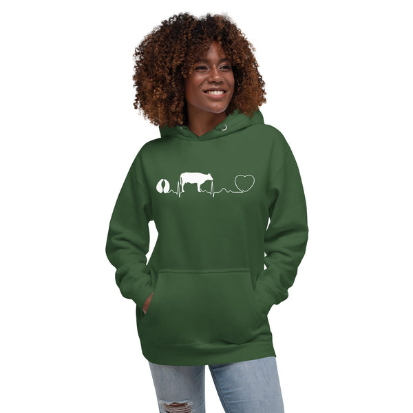 Large Animal Vet Cow pulse Unisex Premium Hoodie-Premium Unisex Hoodie-I love Veterinary