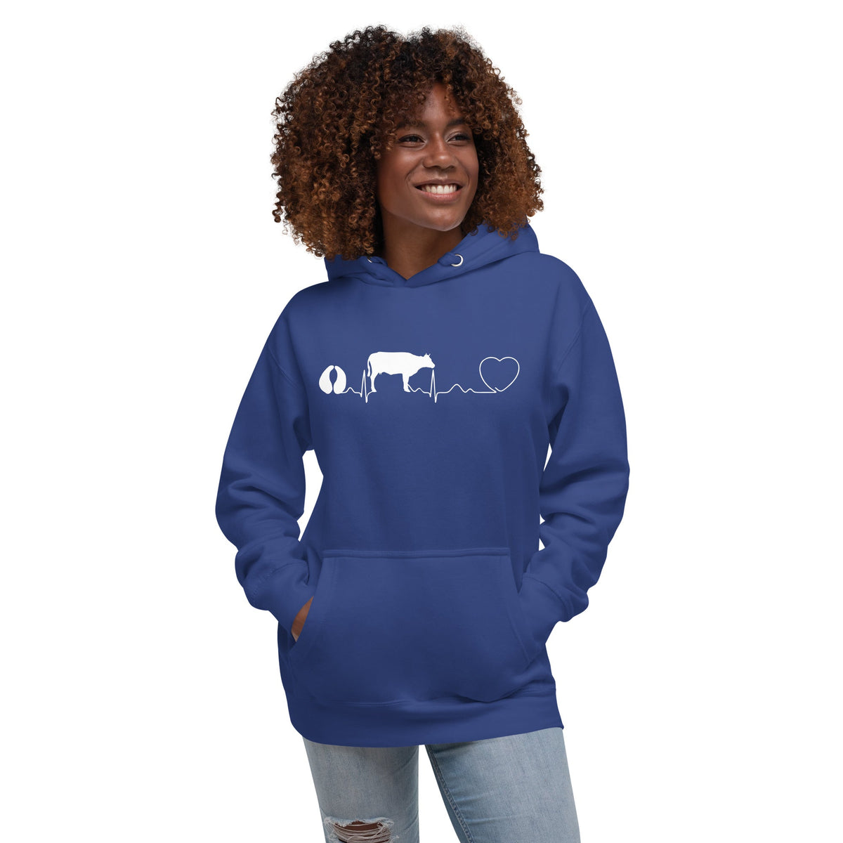 Large Animal Vet Cow pulse Unisex Premium Hoodie-Premium Unisex Hoodie-I love Veterinary
