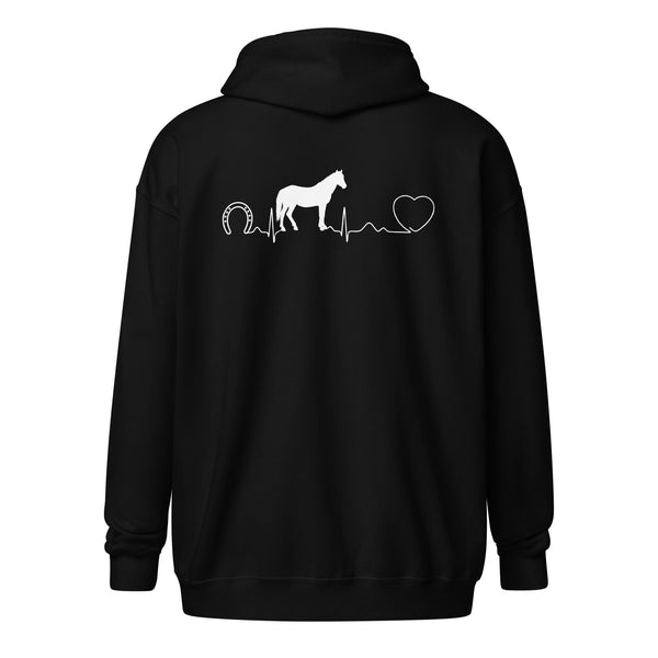 Large animal vet - Horse pulse Unisex heavy blend zip hoodie-I love Veterinary