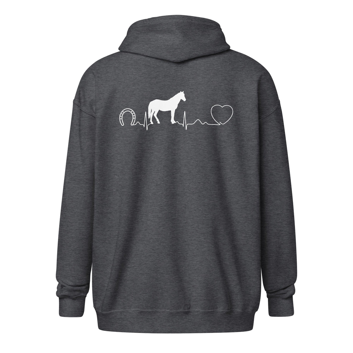Large animal vet - Horse pulse Unisex heavy blend zip hoodie-Unisex Zip Hoodie | Gildan 18600-I love Veterinary