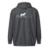 Large animal vet - Horse pulse Unisex heavy blend zip hoodie-I love Veterinary