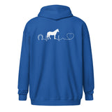 Large animal vet - Horse pulse Unisex heavy blend zip hoodie-Unisex Heavy Blend Zip Hoodie | Gildan 18600-I love Veterinary