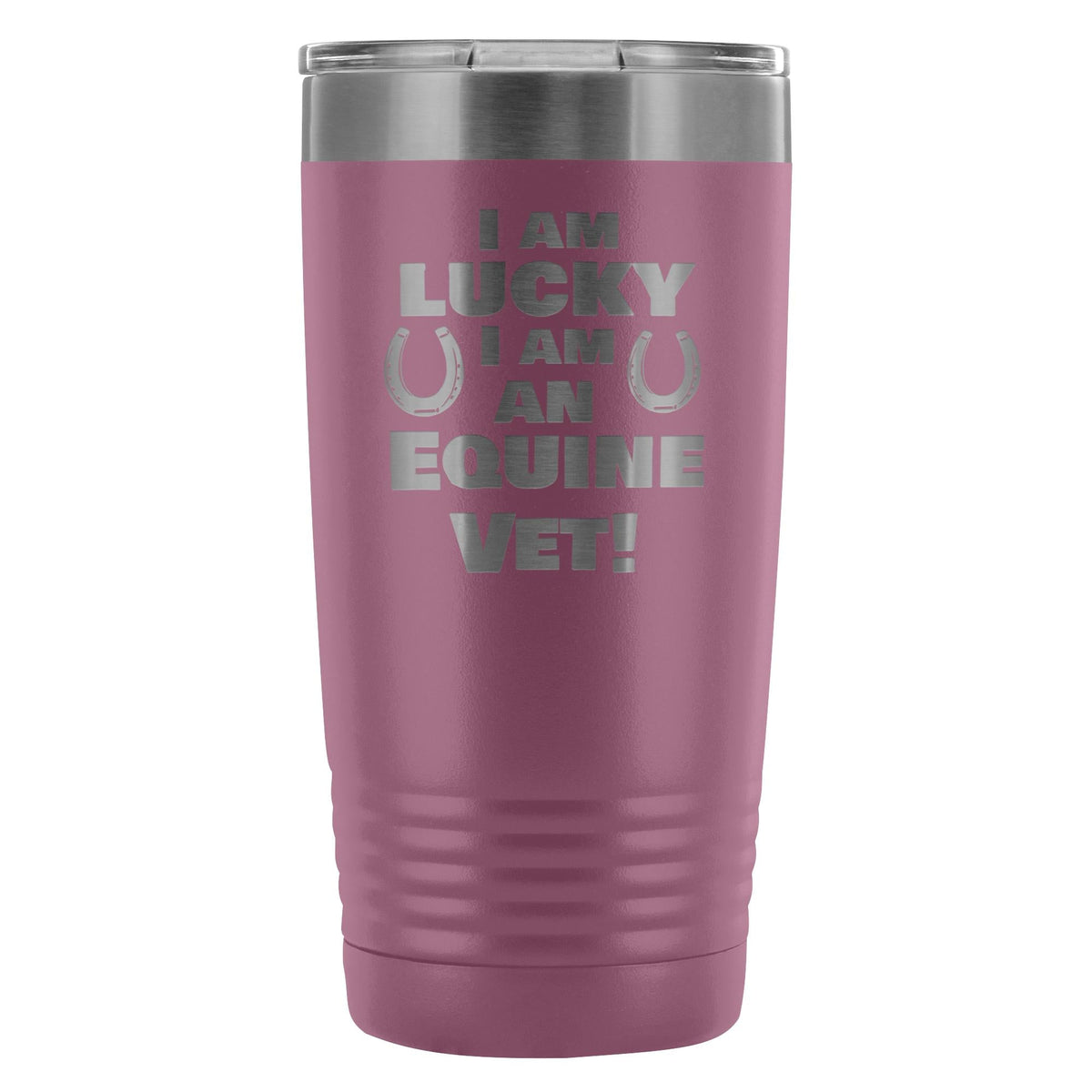 Large Animal Vet- I am lucky I am an Equine Vet! 20oz Vacuum Tumbler-Tumblers-I love Veterinary