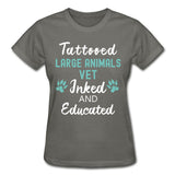 Large Animal Vet- Inked and Educated T-shirt/ Hoodie Gildan Ultra Cotton Ladies T-Shirt-Ultra Cotton Ladies T-Shirt | Gildan G200L-I love Veterinary
