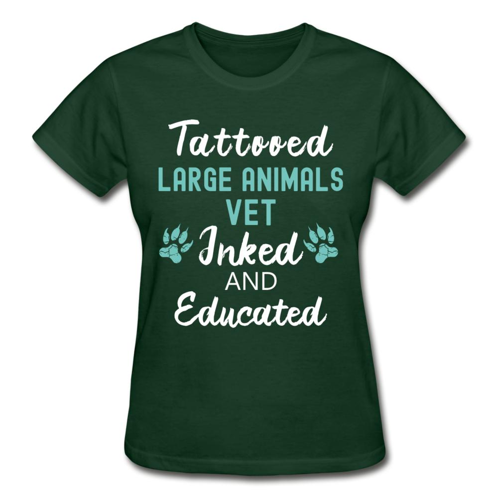 Large Animal Vet- Inked and Educated T-shirt/ Hoodie Gildan Ultra Cotton Ladies T-Shirt-Ultra Cotton Ladies T-Shirt | Gildan G200L-I love Veterinary
