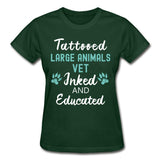 Large Animal Vet- Inked and Educated T-shirt/ Hoodie Gildan Ultra Cotton Ladies T-Shirt-Ultra Cotton Ladies T-Shirt | Gildan G200L-I love Veterinary