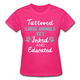 Large Animal Vet- Inked and Educated T-shirt/ Hoodie Gildan Ultra Cotton Ladies T-Shirt-Ultra Cotton Ladies T-Shirt | Gildan G200L-I love Veterinary