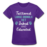 Large Animal Vet- Inked and Educated T-shirt/ Hoodie Gildan Ultra Cotton Ladies T-Shirt-Ultra Cotton Ladies T-Shirt | Gildan G200L-I love Veterinary