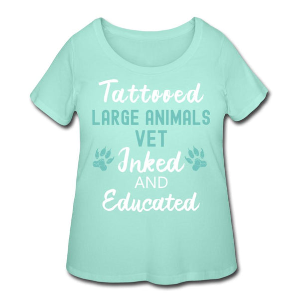 Large Animal Vet- Inked and Educated T-shirt/ Hoodie Women's Curvy T-shirt-Women’s Curvy T-Shirt | LAT 3804-I love Veterinary