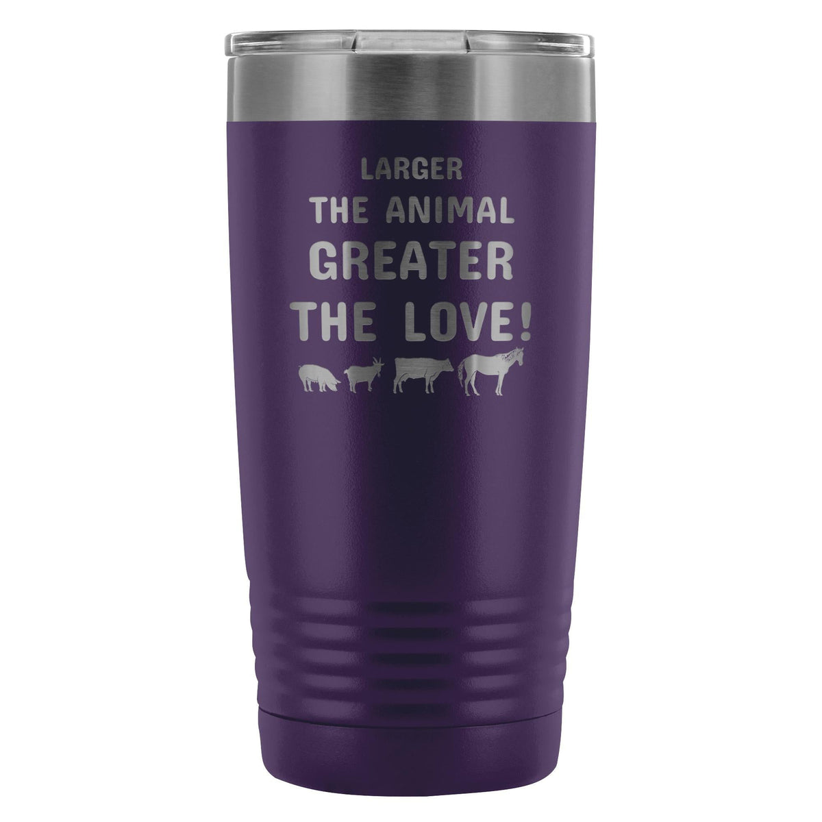 Larger the animal- Greater the love! 20oz Vacuum Tumbler-Tumblers-I love Veterinary