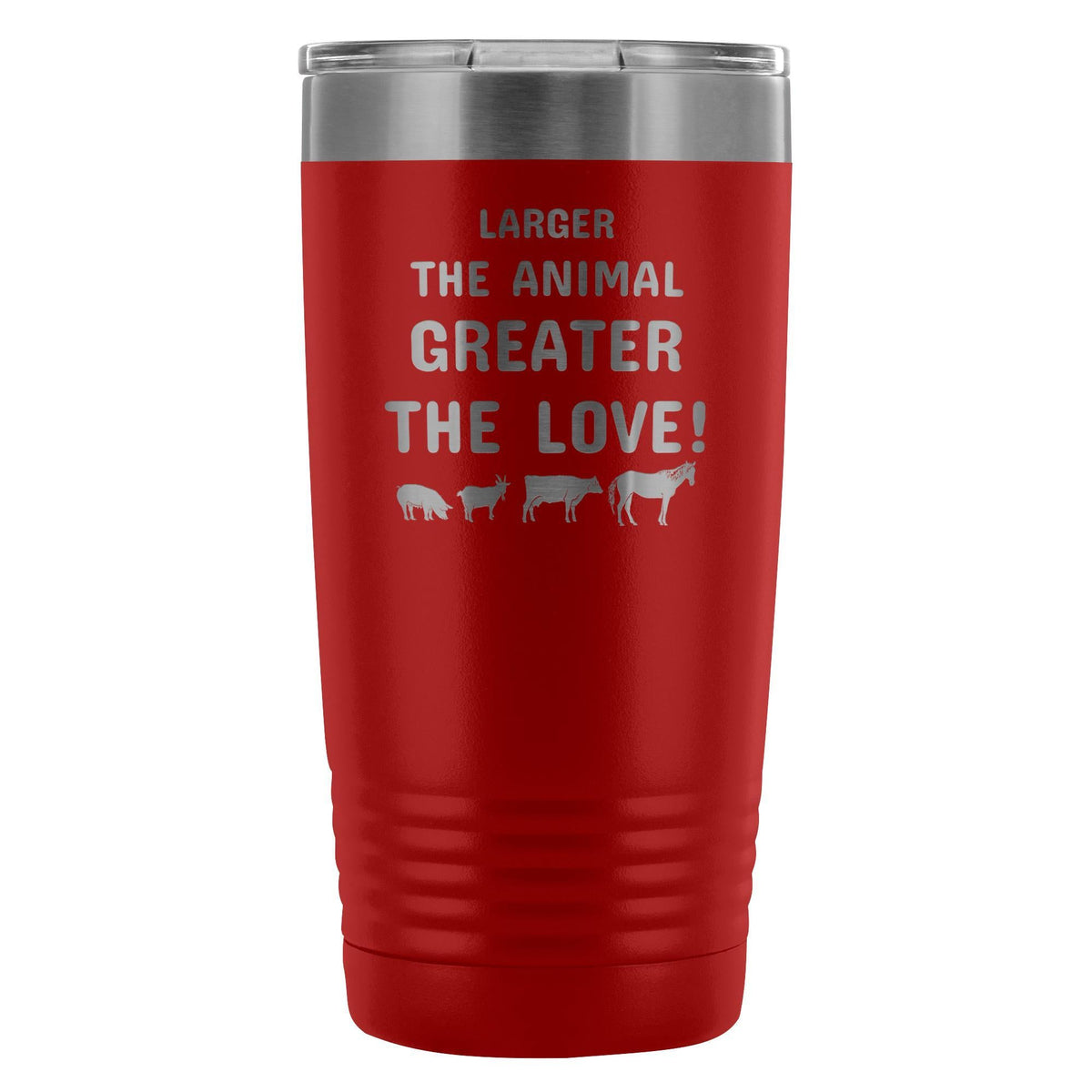 Larger the animal- Greater the love! 20oz Vacuum Tumbler-Tumblers-I love Veterinary