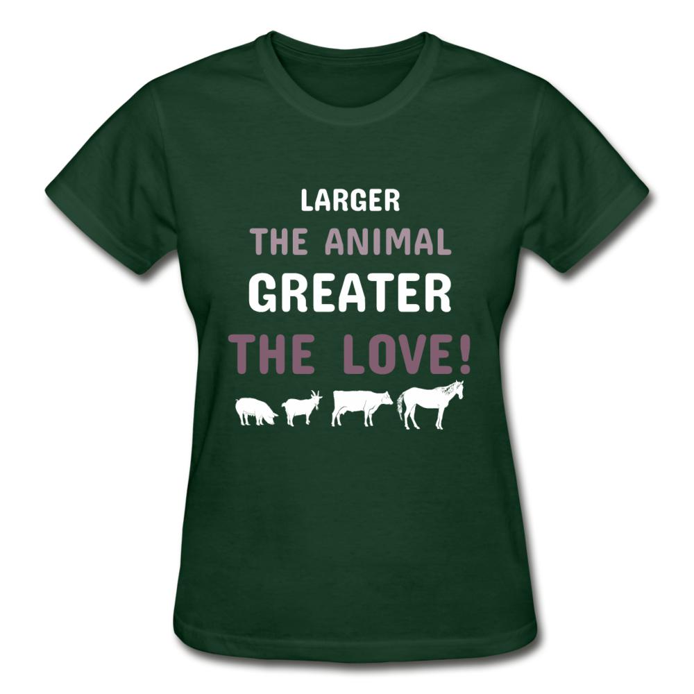Larger the animal- Greater the love! Gildan Ultra Cotton Ladies T-Shirt-Ultra Cotton Ladies T-Shirt | Gildan G200L-I love Veterinary