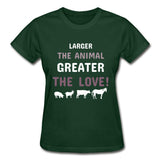 Larger the animal- Greater the love! Gildan Ultra Cotton Ladies T-Shirt-Ultra Cotton Ladies T-Shirt | Gildan G200L-I love Veterinary
