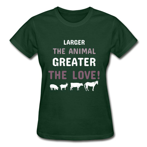 Larger the animal- Greater the love! Gildan Ultra Cotton Ladies T-Shirt-Ultra Cotton Ladies T-Shirt | Gildan G200L-I love Veterinary