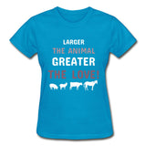 Larger the animal- Greater the love! Gildan Ultra Cotton Ladies T-Shirt-Ultra Cotton Ladies T-Shirt | Gildan G200L-I love Veterinary